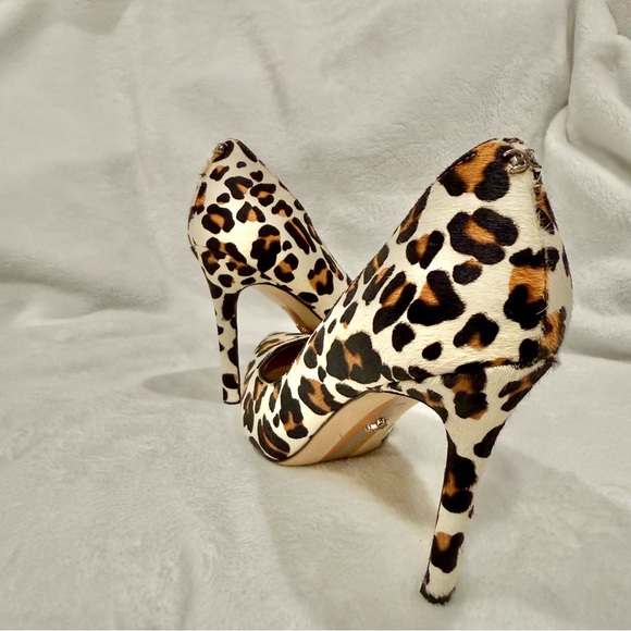 Sam Edelman Hazel Pointed Toe Calf Hair Leopard Print Pumps - Picture 10 of 15